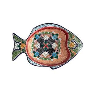 Hernandez Puebla Mexico Talavera Pottery Colorful Fish Dish Bowl Wall Decor